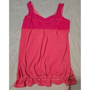 Lululemon Run Tame Me Tank Top Flash Pink Cinchable Waist Size 10